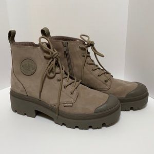 Women’s Palladium Lug Sole Ankle Boots - Taupe - Size 10